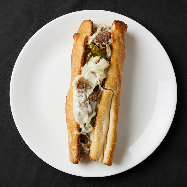 Steak with the Works Sandwich.